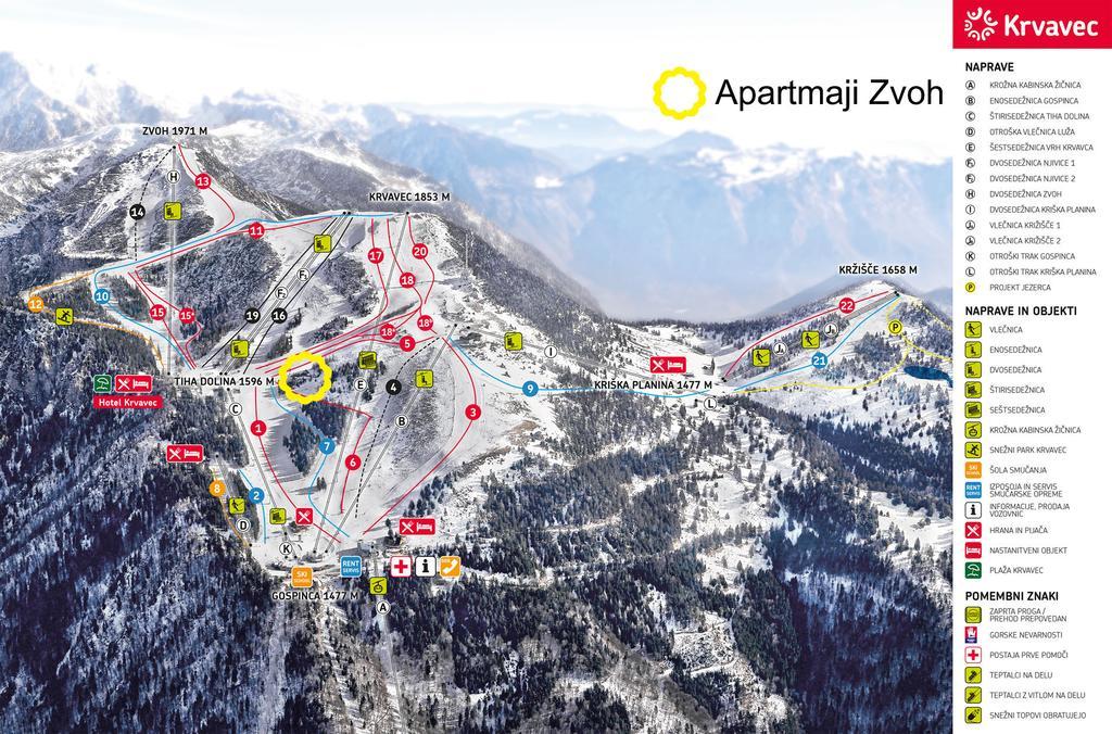 Apartments Zvoh, Krvavec, Ski-In, Ski-Out Церкле на Горенскем Екстериор снимка